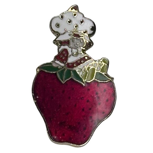Strawberry Shortcake American Greetings AGC Enamel Pin Brooch 1980s Vintage￼ - Picture 1 of 9